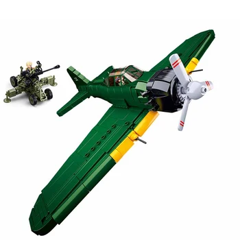Нов WW2 Технически Военен Изтребител Модел Строителни Блокове A6M Zero Атака Хеликоптер Тухли Играчки Фестивални Подаръци за Деца