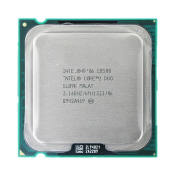 Процесор Intel Core 2 Duo E8500 (6M cache, 3,16 Ghz, 1333 Mhz FSB) SLB9K EO LGA775 Настолен процесор cpu Intel