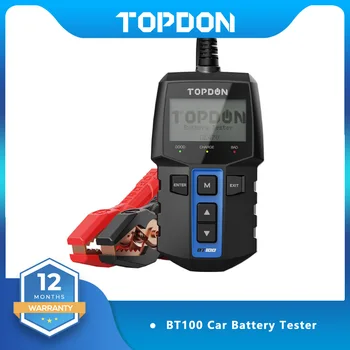 TOPDON BT100 Тестер за Батерии Зарядно Устройство Анализатор 12 В 2000CCA Стрес Тест на Батерията Автомобилен Тестер за Батерии Зареждане Cricut Заредете Инструменти