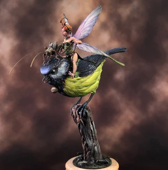 1/32 древен фантазийный дете с птица Фигурка от смола на Модела комплекти Миниатюрен gk в Разглобено формата на Неокрашенный