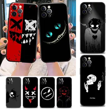 Калъф за телефон Smile Skeleton Devil за iPhone 6 7 8 Plus SE 2020 2022 11 12 13 Pro Xs Max Mini XR X Калъф Черен Мек Силиконов Калъф