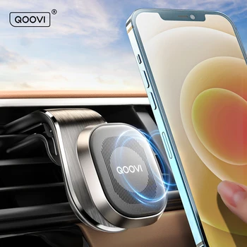 QOOVI Магнитен Кола Номер Поставка За Мобилен Телефон отдушник Определяне на 360 Градуса GPS Поддръжка За iPhone 12 Xiaomi Mi11 Samsung, Huawei