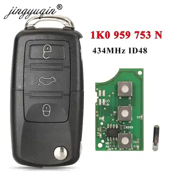 jingyuqin Авто Дистанционно Ключ за 1K0959753N ID48 за VW PASSAT b5 b6 Skoda Fabia, Octavia Fabia CADDY GOLF, JETTA POLO