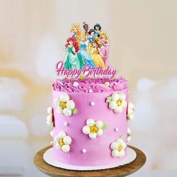 Украса на Торта на Принцеса Дисни, Topper за Торта, Аксесоари За Торта за Рожден Ден За Момичета, Детски Душ, Русалка, Снежанка, Празнична декорация За Торта
