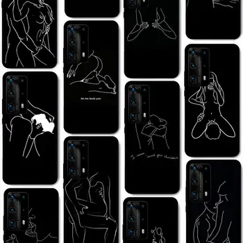 Изкуството Просто Целувка На Роза Секс Момичето Тялото Калъф За Телефон Huawei P50 P40 E P30 P20 Pro P10 Lite P Smart Y6 Nova3E Honor10 Калъф