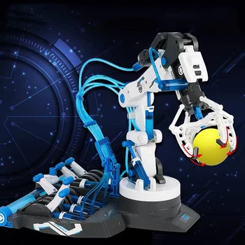 Направи си САМ Събрани Блокове Хидравличен Механичен Робот Наука и Образование Експеримент Домакински Играчки 3в1, Определени за Детски Подаръци