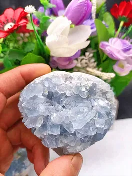 Естествен кварцов кристал син кристал crystal клъстер за декорация на дома