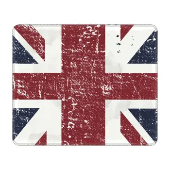 Британски Флаг Подложка За Мишка Квадратен Геймърска Подложка За Мишка Нескользящая Гумена Основа Юниън Джак Обединено Кралство Великобритания Офис Бюро Компютърен Мат