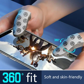 1 Чифт Ръкав за Пръстите на 24-Пинов Чувствителен 0,3 мм Сензорен Екран Ръкавици За Палеца Мини Слот Ръкавици За Палеца Дишащи за PUBG Mobile