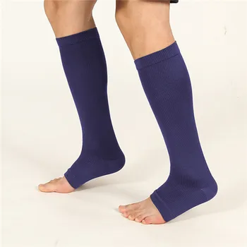 2 бр./опаковане. Компресия Чорапи До коляното с отворени пръсти, Поддържащи Чорапи 18-21 мм, Спортни Чорапи
