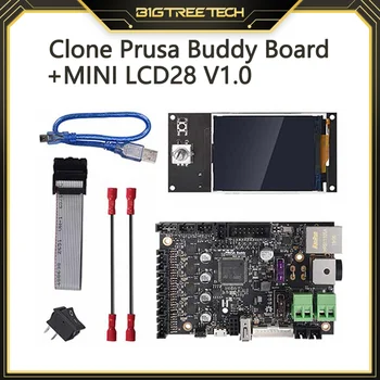 Клонинг Prusa Buddy Такса Управление на 32 бита Интегриран Водача TMC2209 + МИНИ LCD28 V1.0 Екран 3D Принтер резервни Части За МИНИ Принтер Prusa