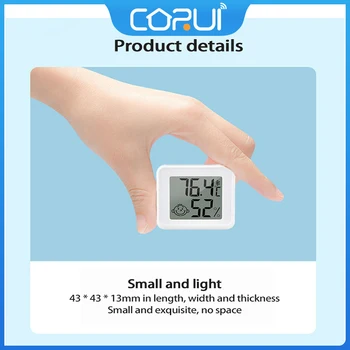 CoRui Smart МОЖНО Термогигрометр за помещения Цифров Термогигрометр по Целзий/Фаренхайт Емоционална температура И влажност на въздуха
