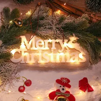 Led Лампа с Коледни Писма, Висящи Лампи за Коледната Елха, Украса за Стаите в Дома, Украси за Коледната Партита