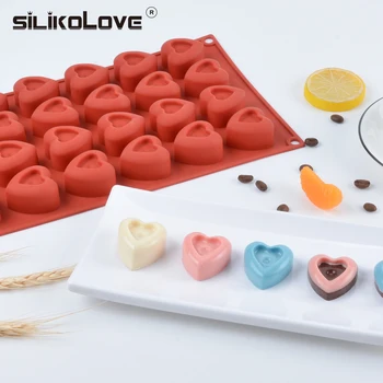 Силиконова форма на Силиконовата форма За шоколад с 24 Кухини във формата На Сърце SILIKOLOVE Любов За Печене на Торта, Украшающего Екологично Чист