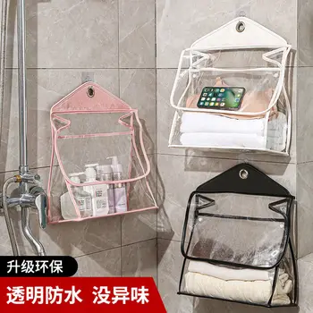 Начална модни прозрачна чанта за съхранение с голям капацитет, Преносим водоустойчив пылезащитная подвесная чанта органайзер за баня, аксесоари