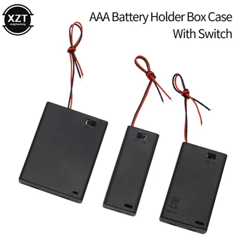 1 бр. AAA Притежателя на Батерията Калъф Кутия С Клечки с капак, включване/Изключване 2 3 4 Слота Стандартен Контейнер За Батерии Директен Доставка