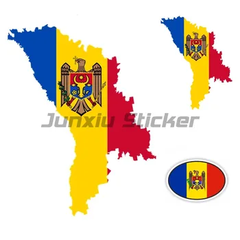 Стикер Молдова Карта Флаг Автомобили Стикер Винил Водоустойчиви Аксесоари за Броня Стикер на Задното Стъкло