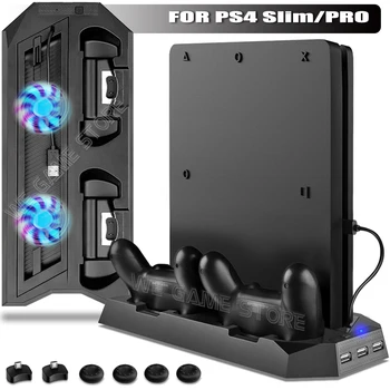 PS4 PRO Игрова Конзола SLIM Оттичане на Вентилатора за Охлаждане на Поставка PS 4 Геймпад зарядно устройство и 3 Порта Център За Sony Playstation 4 Slim