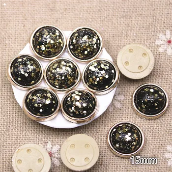 20pcs 15 мм блестящи Черни кръгли Копчета За Домашна Градина Занаяти Кабошон Scrapbooking САМ Аксесоари