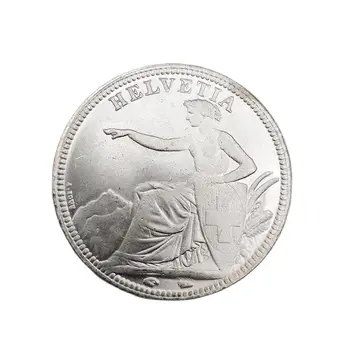 1874-B 5 Fr Швейцария Сребърен Цвят Долар Възпоменателна Монета Колекция Бижута На Дома Занаяти Сувенири Масата Украса Подаръци
