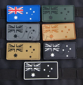 Австралийски флаг 3D PVC кръпка Черен Червен Зелен Сив Кафяв Светлинен