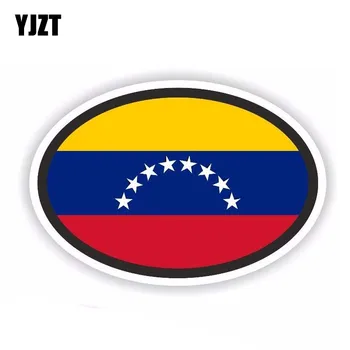 YJZT 14,3 см * 9,6 см автоаксесоари Венецуела Овалния Флаг Прозорец Стикер Автомобили Стикер 6-1721