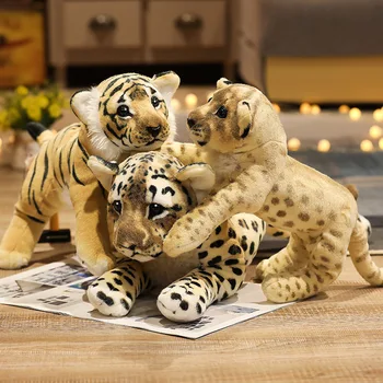 Моделиране на животни лъв, тигър, леопард Плюшена Kawaii моделиране на Животни, Подаръци За Децата за Декорация на Дома Кукли Дропшиппинг