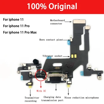 100% Оригинален USB Порт за зарядно устройство ще захранване на Такса За Iphone 11 Pro Max USB зарядно устройство ще захранване на Зарядно устройство Конектор Конектор Порт Конектор за Зареждане Гъвкав