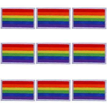 Pulaqi 10 БР. ЛГБТ-Пластир с Преливащи се цветове на Едро Ивици Железни Ивици За Дрехи В Лента За Гей Продажба на Едро на Директна Доставка На Поръчка Кръпка