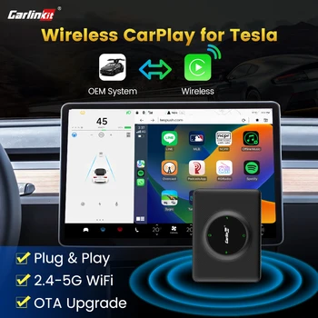 За Tesla CarPlay Безжичен Адаптер Carlinkit T2C Spotify Waze Apple Car Play Безжичен Ключ за OEM Модел на Tesla 3 Y X S Актуализация