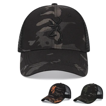 Мъжки нова спортна шапка за лов на открито, камуфляжный стил, дишаща регулируема шапка за татко, еластична шапка, шапка от слънцето