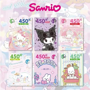 450 бр. Сладък карикатура на Sanrio Kuromi Cinnamoroll Мелодия на Hello Kitty PomPomPurin Pochacco Стикер книга （Вижте видеото за повече подробности）