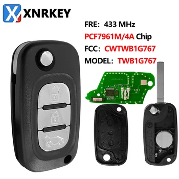 XNRKEY TWB1G767 3 Бутона за Дистанционно Откидного Ключ на Автомобила 433 Mhz PCF7961M 4A Чип за Lada Granta Калина Priora Vesta X-RAY визуален контрол 2015-2019