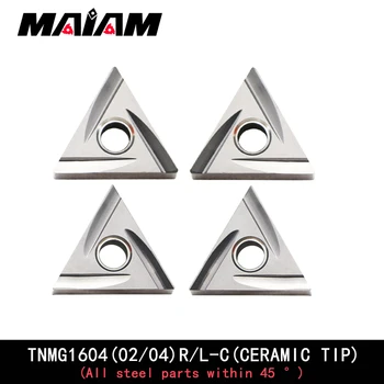 TNMG1604 TNMG160402 TNMG160404 лявата поставете от дясната поставяне на триъгълен канавка Керамични полуфабрикатная за обработка на неръждаема стомана, алуминий