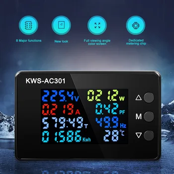 KWS-AC301 Ваттметр електромера Волтметър Ac 50-300 В Напрежение 50-60 Hz Анализатори Мощност Led електромер ac 0-20/100A Детектор