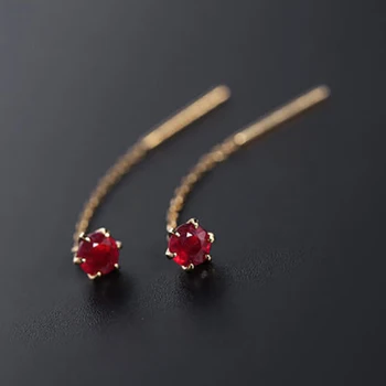Оригинални нови мини-уникални ruby обеци с шест нокти, бутик, китайски стил, ретро-чар, дамски маркови сребърни бижута