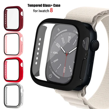 Калъф за Apple Watch 8 7 45 мм 44 мм 40 мм iwatch Series 6 SE 5 4 3 42 мм 38 мм стъкло + защитно покритие за екрана на Аксесоари за Apple watch
