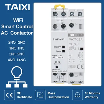 Контактор за променлив ток с интелектуален на горивото WiFi App 25A 63A Монтаж на DIN-шина 2NO 2NC 1NO1NC 2NO2NC 4NO 4NC Външен вид MCB