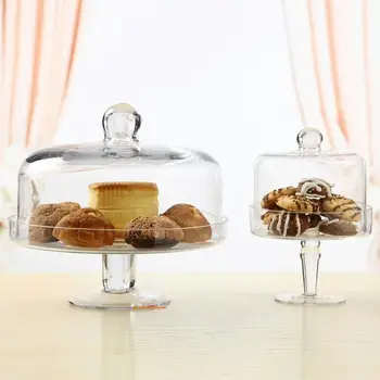 Прозрачен бонбони ястие покриване на водещата чиния следобеден чай торта капак, със стъклен капак Уест Пойнт тава чиния за торта плодови чиния десерт