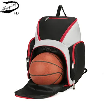 Футболен раница Fengdong, чанта за носене, баскетболни топки, модерен водоустойчив лека спортна раница, мъжки училищна чанта с голям капацитет