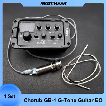 1 Комплект Предусилителя за акустична китара серия Cherub GB-1 G-Tone Пиезо Звукосниматель 3-Лентов еквалайзер с нотчем/фаза/средна честота и led тунер