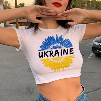 Ukraini Тениска с флага на Украйна дамски реколта дрехи за двойката случайни тениска графични тениски дамски