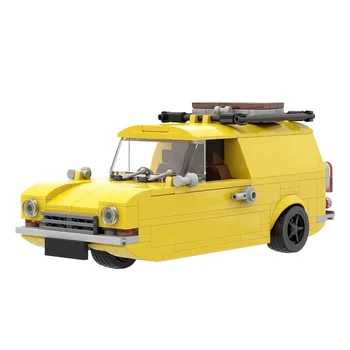MOC В телевизора Само Глупаци и Коне Високотехнологични Жълти Автомобили са градивните елементи на Модел за сглобяване на Колата Тухли Играчки За Деца Подаръци За Рожден Ден