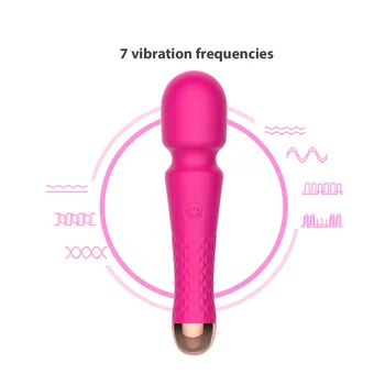 Мощен мултичестотно AV вибратор мек силикон водоустойчив USB кабел за зареждане масажор анален вибратор от секс играчки за възрастни, машина за жени