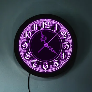 Арабски Цифри Стенни Часовници Ретро Дизайн С Подсветка Модерен Стил Led Часовник С Големи Цифри Начало Декор Лека Нощ