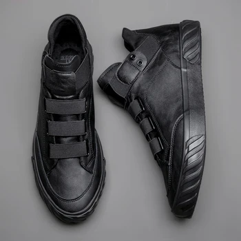 Нова мъжка Кожена обувки, Корейската Тенденция Удобни Мъжки Обувки-лоферы, Британски Модни Мъжки Маратонки с най-Високо Берцем, Нови мъжки 588 Г
