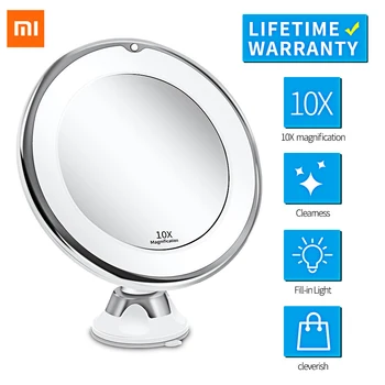 Козметично Огледало на Xiaomi за грим С 10 пъти Подсветка, Led Увеличително Огледало, Огледала, Светлинни Увеличение, led Огледала За Грим