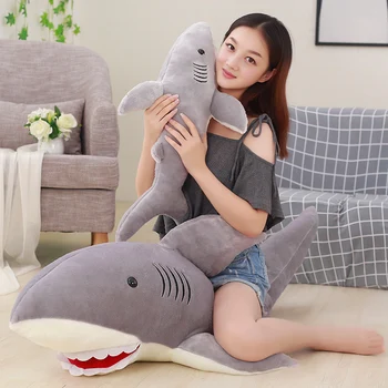 50 см-130 см Плюшени Играчки Акули Меки Животни Моделиране на Големите Акули Кукли, Възглавници, Детски Играчки за Деца Подаръци За Рожден Ден