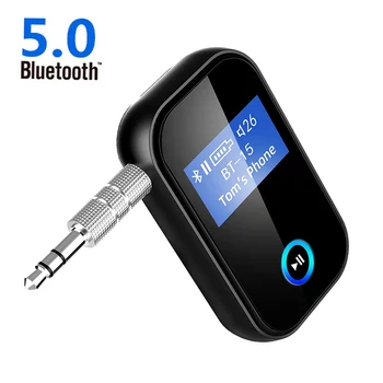 LCD Дисплей 3.5 мм AUX Стерео Безжичен Адаптер Bluetooth 5.0 Аудио Предавател, Приемник За Автомобилния Динамиката на Музикален Адаптер За Слушалки