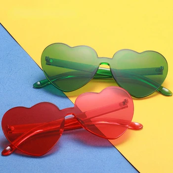 FRALU НОВ карамел цвят любов Слънчеви Очила тенденция праскова сърце без рамки PC сраснали Океанските Слънчеви Очила Безплатна доставка